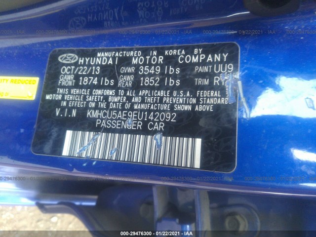 Photo 8 VIN: KMHCU5AE9EU142092 - HYUNDAI ACCENT 