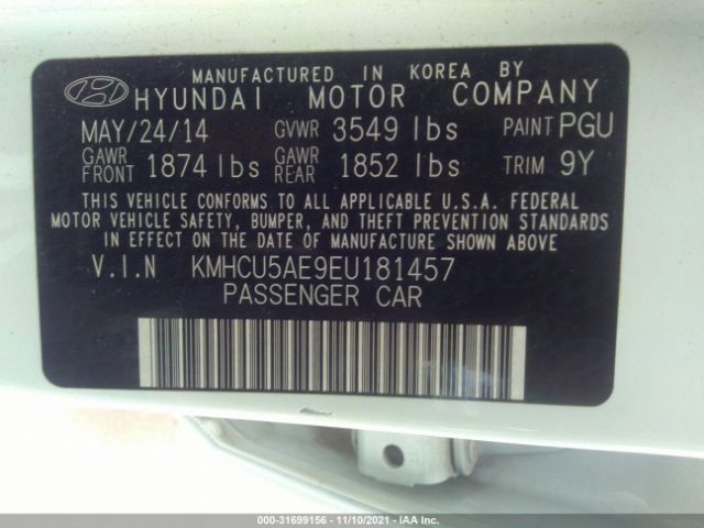 Photo 8 VIN: KMHCU5AE9EU181457 - HYUNDAI ACCENT 