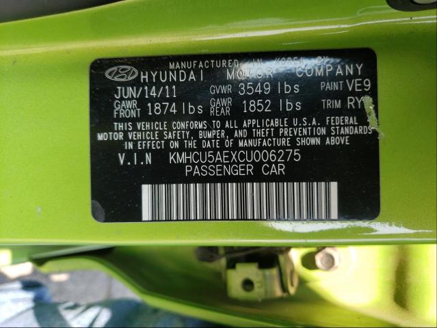 Photo 9 VIN: KMHCU5AEXCU006275 - HYUNDAI ACCENT GLS 