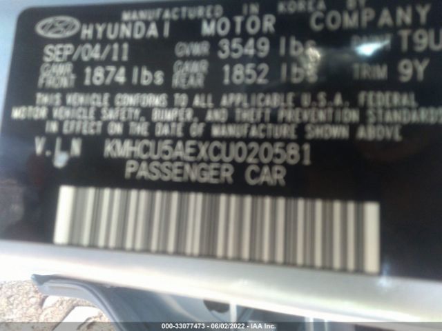 Photo 8 VIN: KMHCU5AEXCU020581 - HYUNDAI ACCENT 