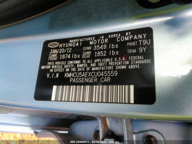 Photo 8 VIN: KMHCU5AEXCU045559 - HYUNDAI ACCENT GLS 