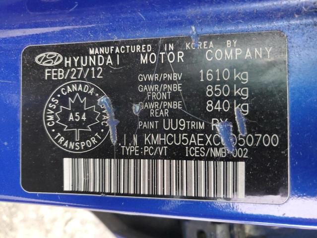 Photo 11 VIN: KMHCU5AEXCU050700 - HYUNDAI ACCENT GLS 