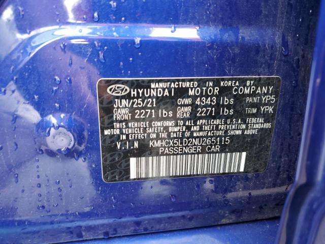 Photo 11 VIN: KMHCX5LD2NU265115 - HYUNDAI IONIQ LIMI 