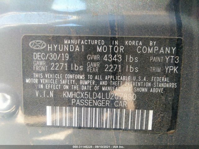 Photo 8 VIN: KMHCX5LD4LU207830 - HYUNDAI IONIQ PLUG-IN HYBRID 