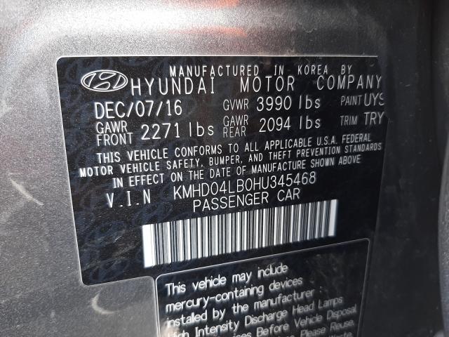 Photo 9 VIN: KMHD04LB0HU345468 - HYUNDAI ELANTRA SP 