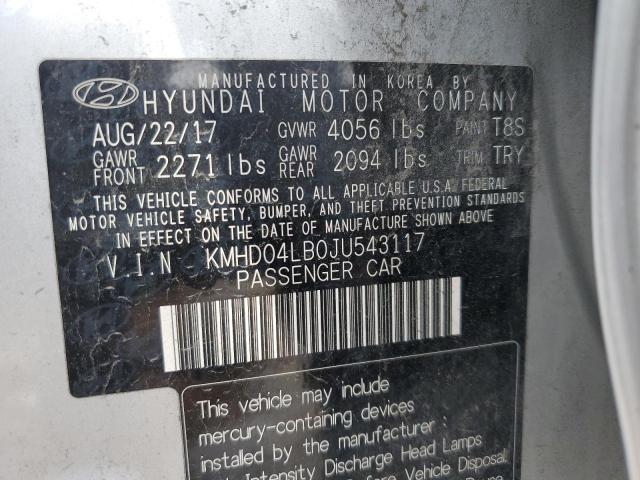 Photo 11 VIN: KMHD04LB0JU543117 - HYUNDAI ELANTRA SP 