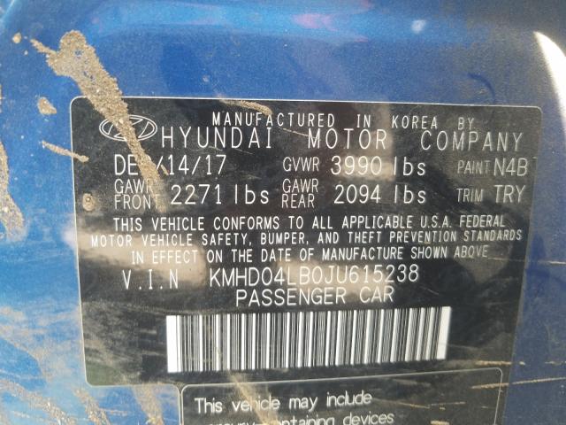 Photo 9 VIN: KMHD04LB0JU615238 - HYUNDAI ELANTRA SP 