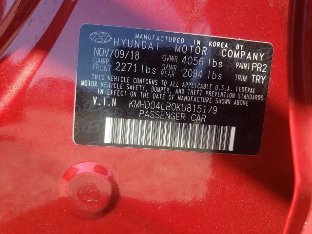 Photo 9 VIN: KMHD04LB0KU815179 - HYUNDAI ELANTRA SP 