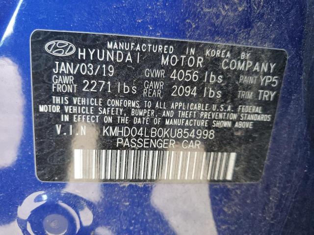 Photo 11 VIN: KMHD04LB0KU854855 - HYUNDAI ELANTRA 