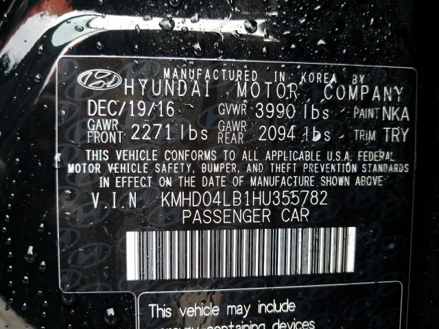 Photo 9 VIN: KMHD04LB1HU355782 - HYUNDAI ELANTRA SP 