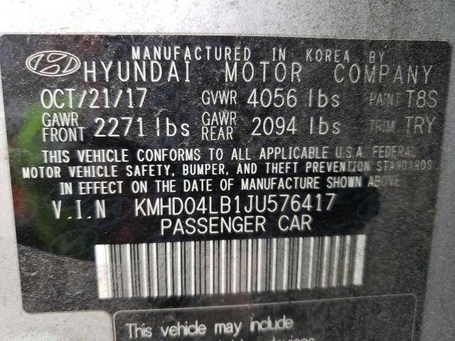 Photo 11 VIN: KMHD04LB1JU576417 - HYUNDAI ELANTRA SP 