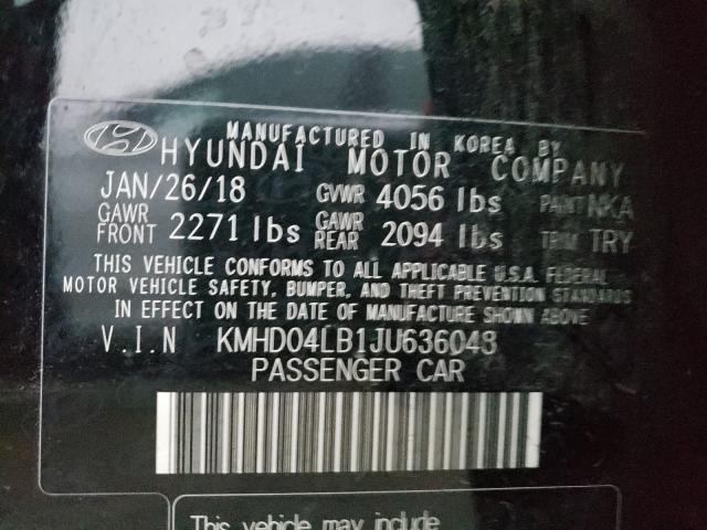 Photo 9 VIN: KMHD04LB1JU636048 - HYUNDAI ELANTRA SP 