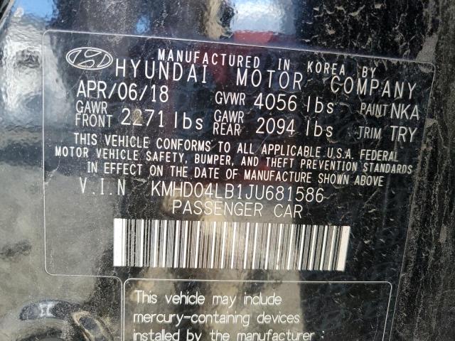 Photo 11 VIN: KMHD04LB1JU681586 - HYUNDAI ELANTRA SP 