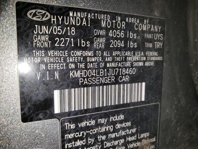 Photo 11 VIN: KMHD04LB1JU718460 - HYUNDAI ELANTRA SP 