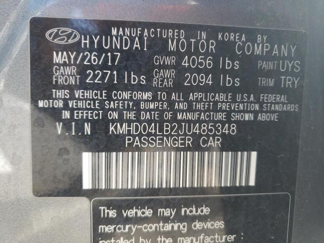 Photo 12 VIN: KMHD04LB2JU485348 - HYUNDAI ELANTRA 