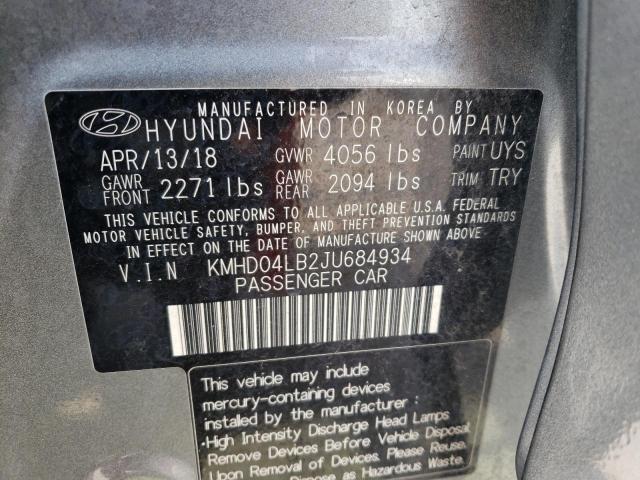 Photo 12 VIN: KMHD04LB2JU684934 - HYUNDAI ELANTRA SP 