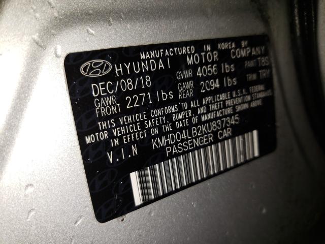 Photo 9 VIN: KMHD04LB2KU837345 - HYUNDAI ELANTRA SP 