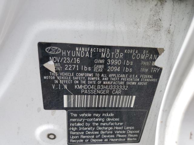 Photo 9 VIN: KMHD04LB3HU333332 - HYUNDAI ELANTRA SP 