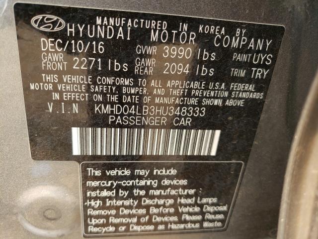 Photo 9 VIN: KMHD04LB3HU348333 - HYUNDAI ELANTRA SP 