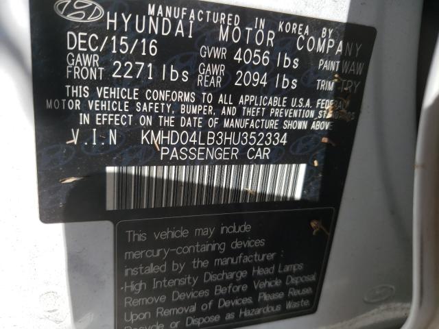 Photo 9 VIN: KMHD04LB3HU352334 - HYUNDAI ELANTRA SP 