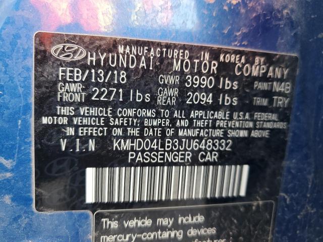 Photo 11 VIN: KMHD04LB3JU648332 - HYUNDAI ELANTRA SP 