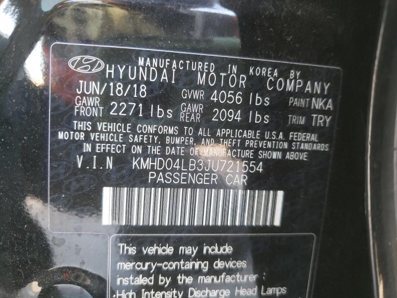 Photo 9 VIN: KMHD04LB3JU721554 - HYUNDAI ELANTRA SP 