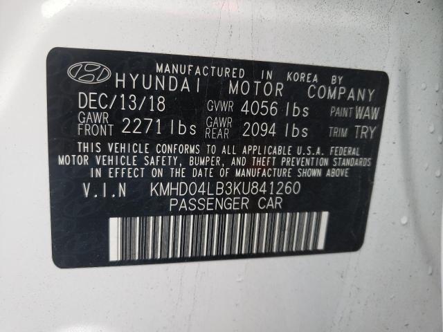 Photo 9 VIN: KMHD04LB3KU841260 - HYUNDAI ELANTRA SP 