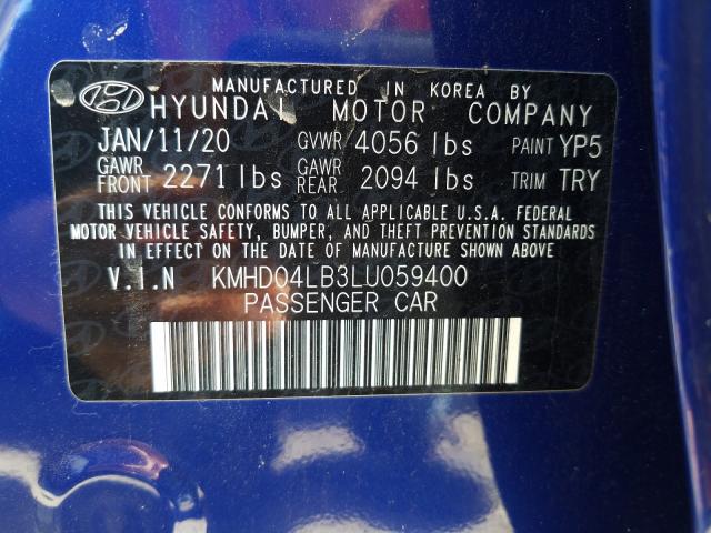 Photo 9 VIN: KMHD04LB3LU059400 - HYUNDAI ELANTRA SP 