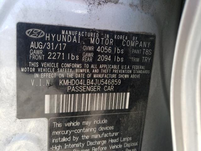 Photo 9 VIN: KMHD04LB4JU546859 - HYUNDAI ELANTRA SP 