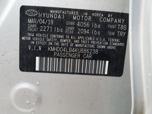 Photo 9 VIN: KMHD04LB4KU886238 - HYUNDAI ELANTRA SP 