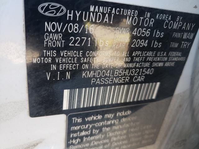 Photo 9 VIN: KMHD04LB5HU321540 - HYUNDAI ELANTRA SP 