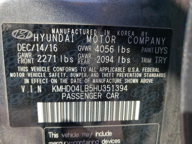 Photo 9 VIN: KMHD04LB5HU351394 - HYUNDAI ELANTRA SP 