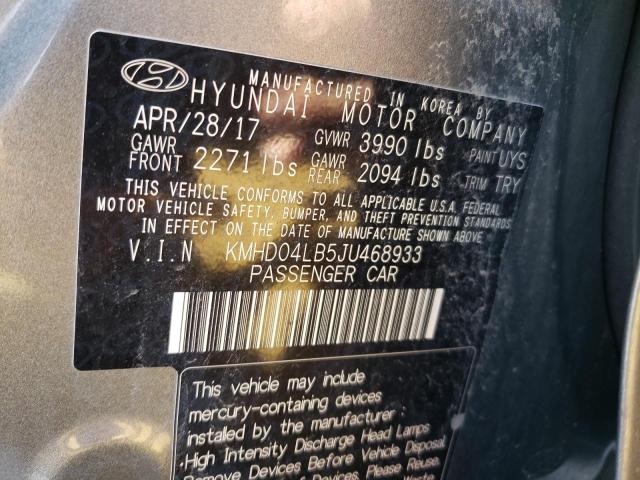 Photo 11 VIN: KMHD04LB5JU468933 - HYUNDAI ELANTRA SP 