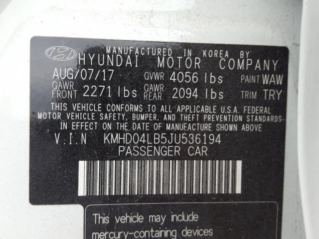 Photo 9 VIN: KMHD04LB5JU536194 - HYUNDAI ELANTRA SP 