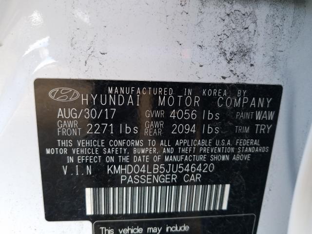 Photo 9 VIN: KMHD04LB5JU546420 - HYUNDAI ELANTRA SP 