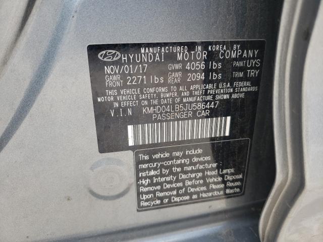 Photo 9 VIN: KMHD04LB5JU586447 - HYUNDAI ELANTRA SP 