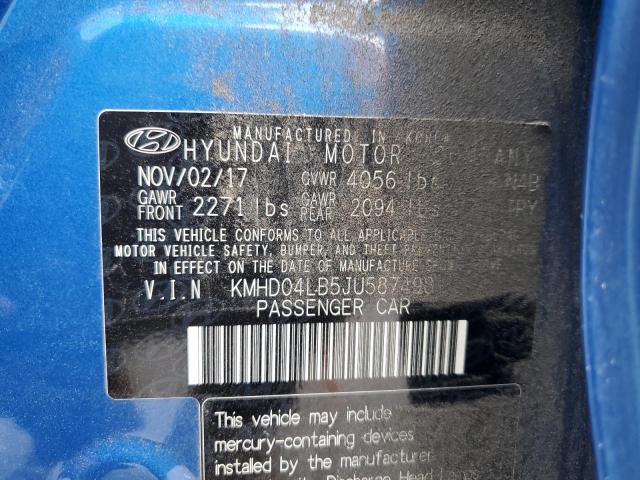 Photo 9 VIN: KMHD04LB5JU587498 - HYUNDAI ELANTRA SP 