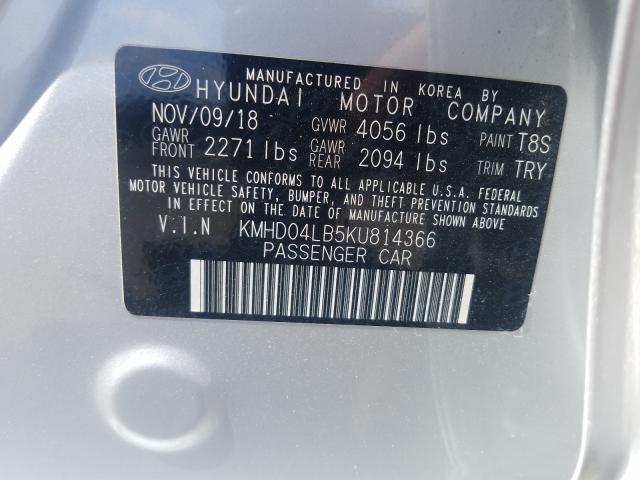 Photo 9 VIN: KMHD04LB5KU814366 - HYUNDAI ELANTRA SP 