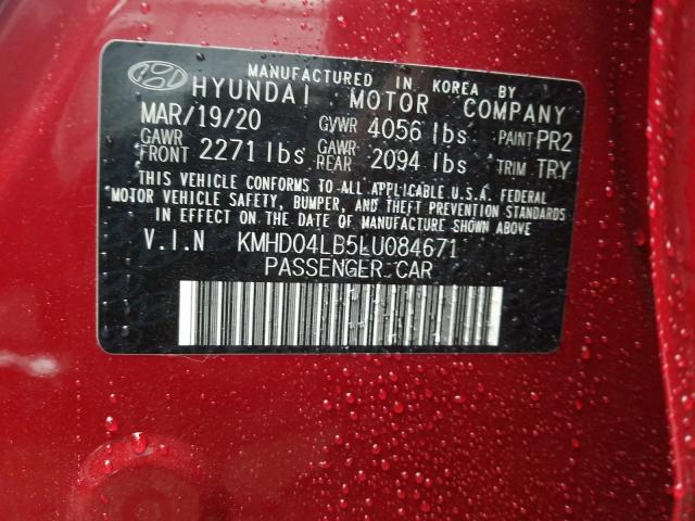 Photo 9 VIN: KMHD04LB5LU084671 - HYUNDAI ELANTRA SP 