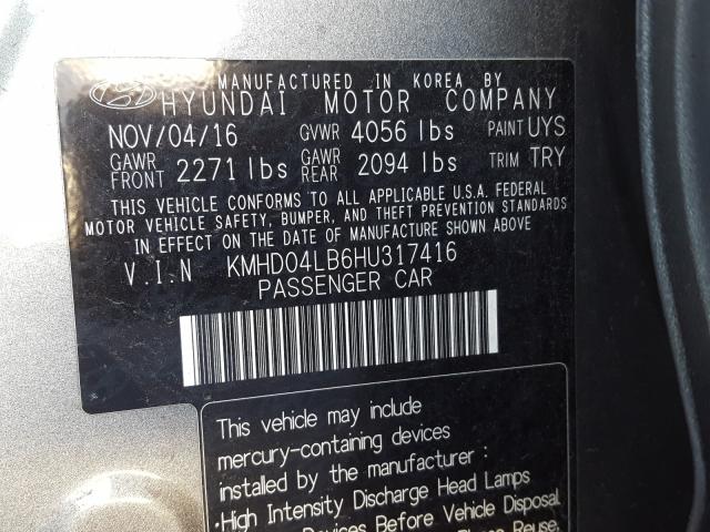 Photo 9 VIN: KMHD04LB6HU317416 - HYUNDAI ELANTRA SP 