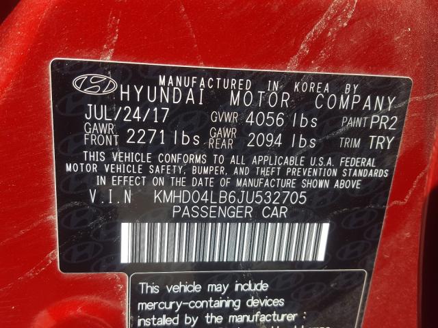 Photo 9 VIN: KMHD04LB6JU532705 - HYUNDAI ELANTRA SP 