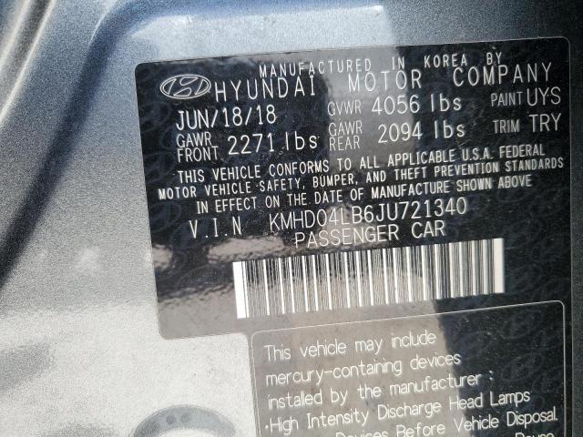 Photo 11 VIN: KMHD04LB6JU721340 - HYUNDAI ELANTRA 