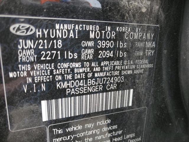 Photo 12 VIN: KMHD04LB6JU724903 - HYUNDAI ELANTRA SP 