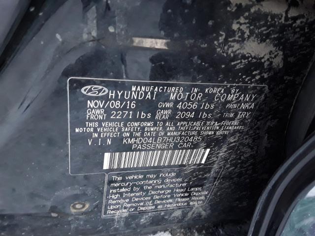 Photo 9 VIN: KMHD04LB7HU320485 - HYUNDAI ELANTRA SP 