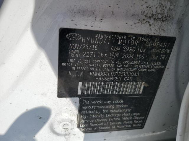 Photo 12 VIN: KMHD04LB7HU333043 - HYUNDAI ELANTRA SP 