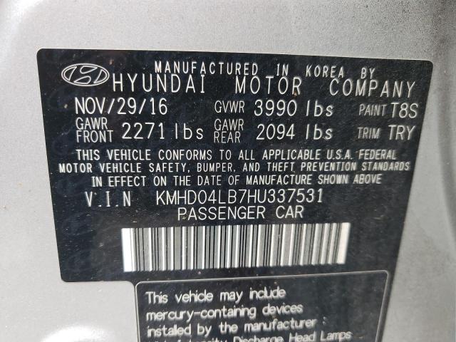 Photo 11 VIN: KMHD04LB7HU337531 - HYUNDAI ELANTRA SP 