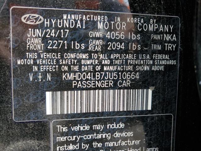 Photo 11 VIN: KMHD04LB7JU510664 - HYUNDAI ELANTRA SP 