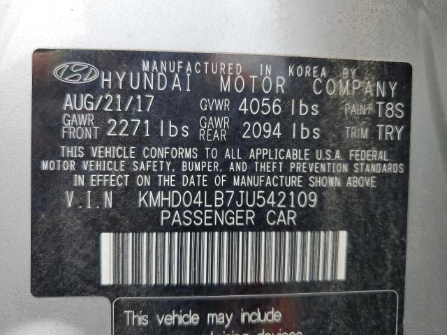 Photo 12 VIN: KMHD04LB7JU542109 - HYUNDAI ELANTRA SP 