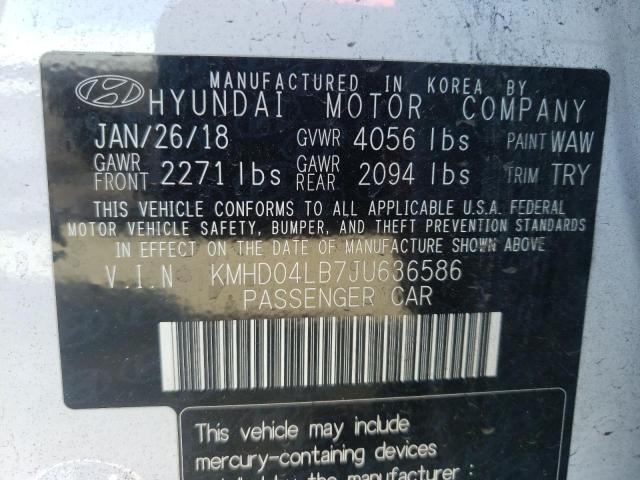 Photo 9 VIN: KMHD04LB7JU636586 - HYUNDAI ELANTRA SP 