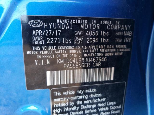 Photo 11 VIN: KMHD04LB8JU467646 - HYUNDAI ELANTRA SP 